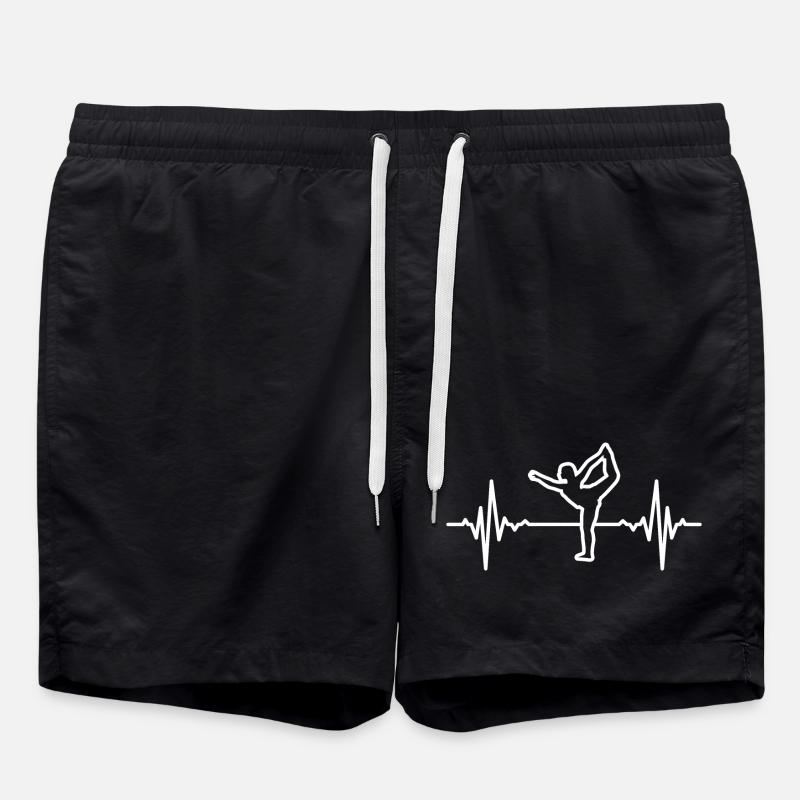 Mon cœur bat pour le yoga - Short de bain - noir