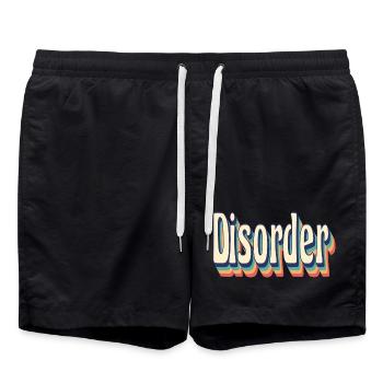 Disorder Retro Vintage T-Shirt des années 70 - Short de bain - noir - Devant - AI Model Male 185 light (185cm)