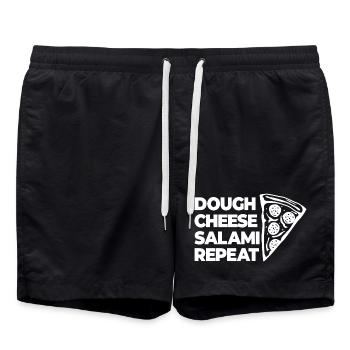 Saucisson au fromage pâteux à nouveau - Short de bain - noir - Devant - AI Model Male 185 light (185cm)