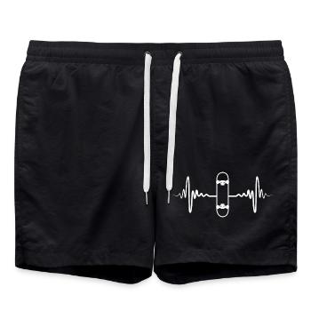 Skateboard Heart Palpitations - Swim Trunks - black - Front - AI Model Male 185 light (185cm)