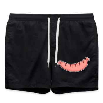 Motif de saucisse - Short de bain - noir - Devant - AI Model Male 185 light (185cm)