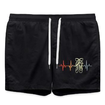 Vintage Ballettschuhe Kardiogramm - Badeshorts - Schwarz - Vorne - AI Model Male 185 light (185cm)