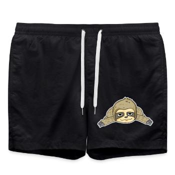 Faultier - Badeshorts - Schwarz - Vorne - AI Model Male 185 light (185cm)