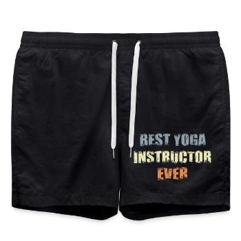 Best Yoga Teacher - Swim Trunks - black - Front - AI Model Male 185 light (185cm)