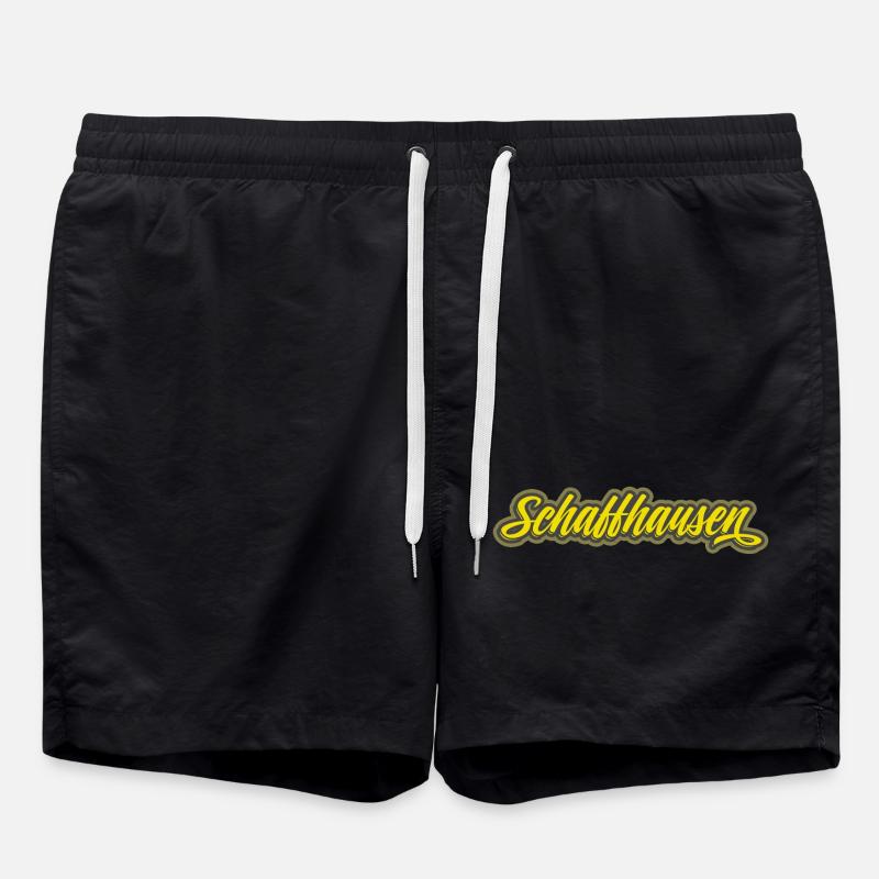 Schaffhausen Script Schriftzug - Badeshorts - Schwarz