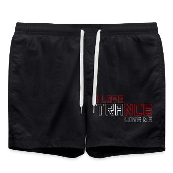 I Love Trance - Badeshorts - Schwarz - Vorne - AI Model Male 185 light (185cm)