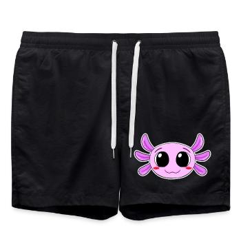 Axolotl Tête Motif Enfants Mignon - Short de bain - noir - Devant - AI Model Male 185 light (185cm)