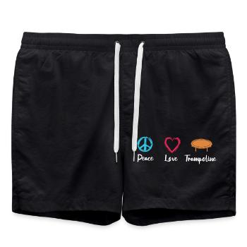 Peace Love Trampoline - Short de bain - noir - Devant - AI Model Male 185 light (185cm)