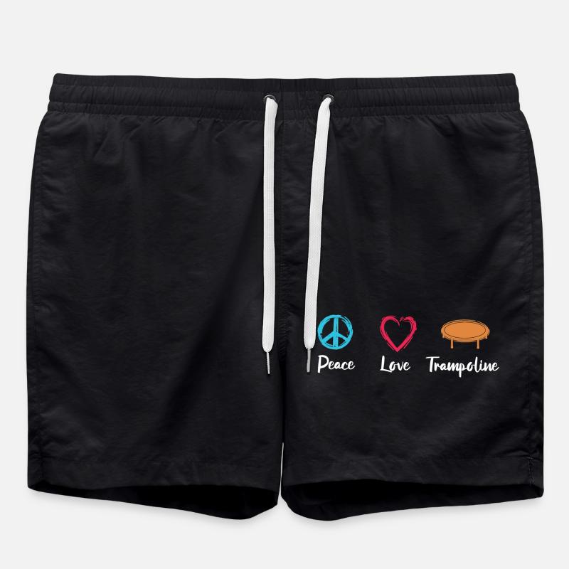 Peace Love Trampoline - Swim Trunks - black
