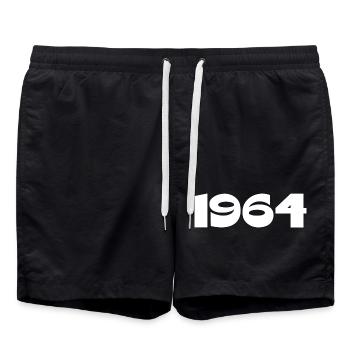 Personalize 1964 60th Birthday Template - Swim Trunks - black - Front - AI Model Male 185 light (185cm)