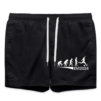 EM 2024 Evolution Fußball Freunde Mannschaft icon - Badeshorts - Schwarz - Vorne - AI Model Male 185 light (185cm)