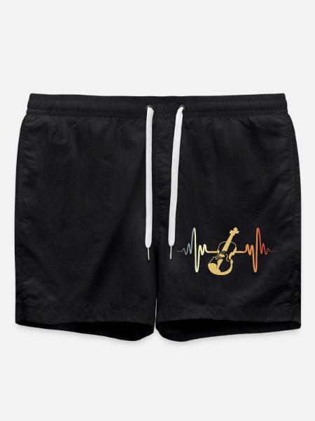 Vintage Geige - Badeshorts - Schwarz