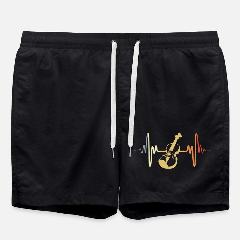 Vintage Geige - Badeshorts - Schwarz