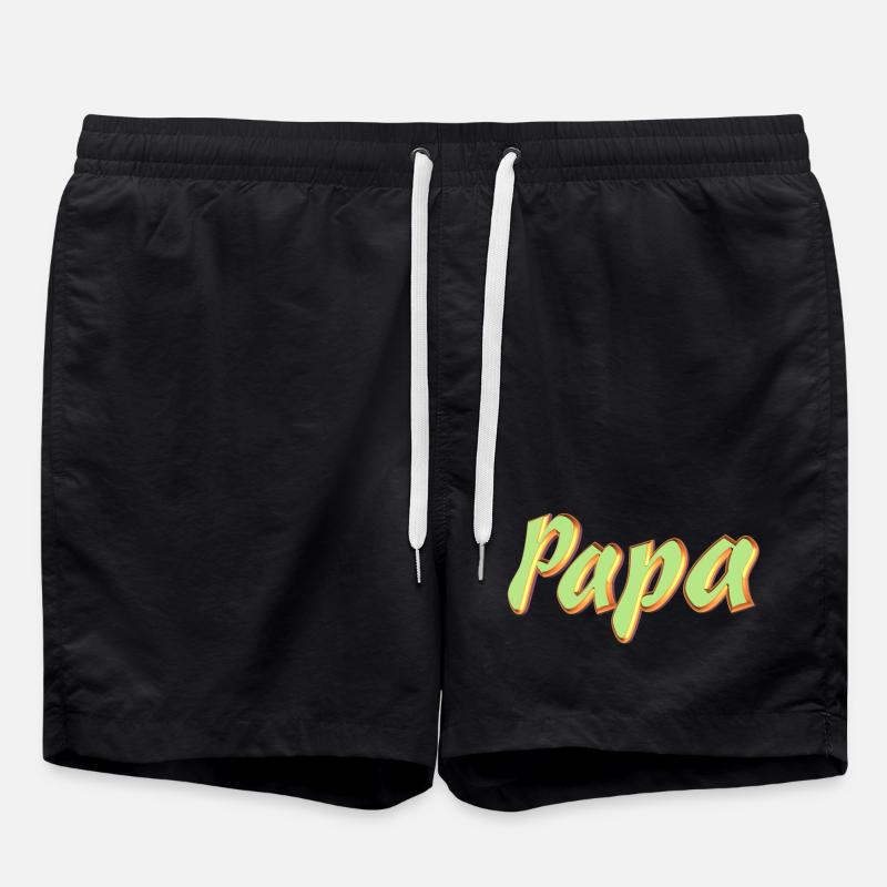 Pet Name Dad 3D Style - Swim Trunks - black