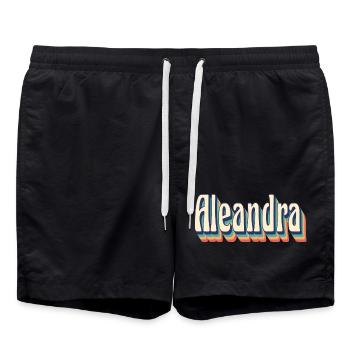 Aleandra t-shirt rétro vintage t-shirt cadeau - Short de bain - noir - Devant - AI Model Male 185 light (185cm)