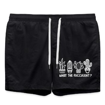 What the fucculent cactus cacti icon funny - Swim Trunks - black - Front - AI Model Male 185 light (185cm)