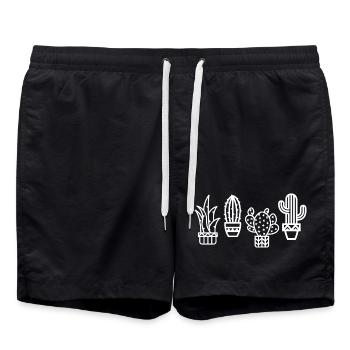 cactus favorite plant cacti icon cactus icon - Swim Trunks - black - Front - AI Model Male 185 light (185cm)