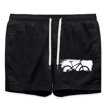 Urban Bike Silhouette Graphic - Swim Trunks - black - Front - AI Model Male 185 light (185cm)