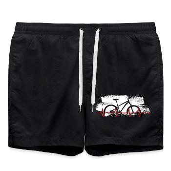 Bike Heartbeat Graphic - Swim Trunks - black - Front - AI Model Male 185 light (185cm)