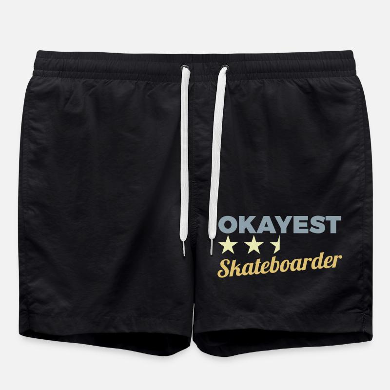 Okay Skateboarder - Swim Trunks - black