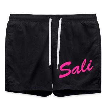 Sali zäme! - Badeshorts - Schwarz - Vorne - AI Model Male 185 light (185cm)