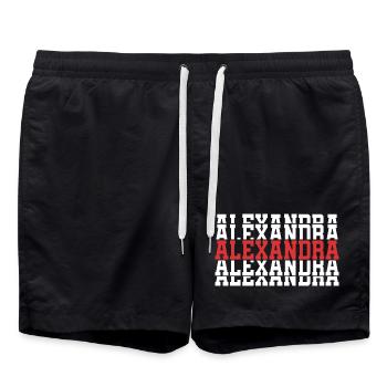 t shirt Alexandra t-shirt gift stacked text - Swim Trunks - black - Front - AI Model Male 185 light (185cm)
