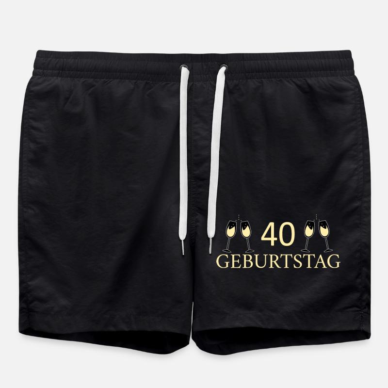 40th birthday 40 years - Swim Trunks - black