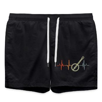Banjo Heart Line - Swim Trunks - black - Front - AI Model Male 185 light (185cm)