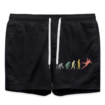retro evolution handball Symbol Farben Sport Logo - Badeshorts - Schwarz - Vorne - AI Model Male 185 light (185cm)