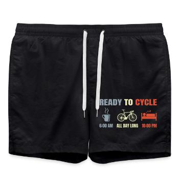 Radfahrer Zeitplan - Badeshorts - Schwarz - Vorne - AI Model Male 185 light (185cm)