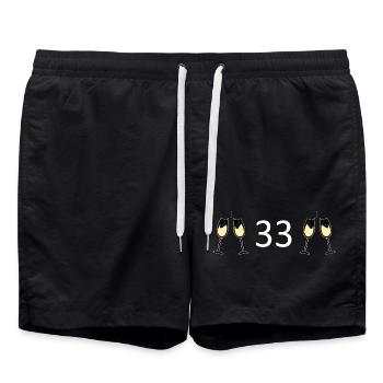 33e anniversaire 33 ans 33 ans numéro 33 - Short de bain - noir - Devant - AI Model Male 185 light (185cm)
