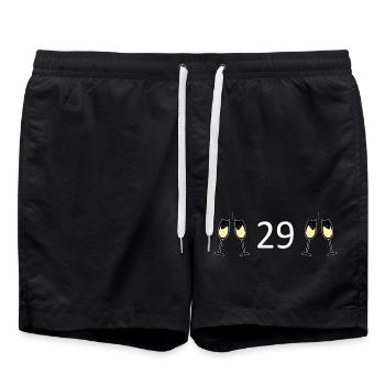 29.Geburtstag 29 Jahre Jubiläum 29 Jahre Zahl 29 - Badeshorts - Schwarz - Vorne - AI Model Male 185 light (185cm)