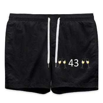 43e anniversaire 43 ans 43 ans numéro 43 - Short de bain - noir - Devant - AI Model Male 185 light (185cm)