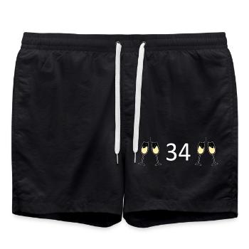 34e anniversaire 34 ans anniversaire 34 ans numéro 34 - Short de bain - noir - Devant - AI Model Male 185 light (185cm)