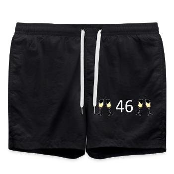 46e anniversaire 46 ans 46 ans numéro 46 - Short de bain - noir - Devant - AI Model Male 185 light (185cm)