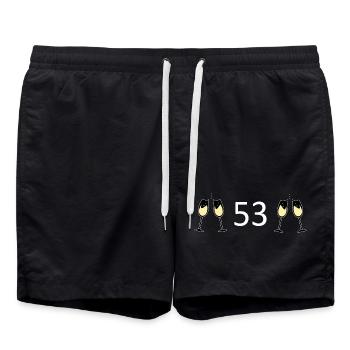 53e anniversaire 53 ans anniversaire 53 numéro 53 - Short de bain - noir - Devant - AI Model Male 185 light (185cm)