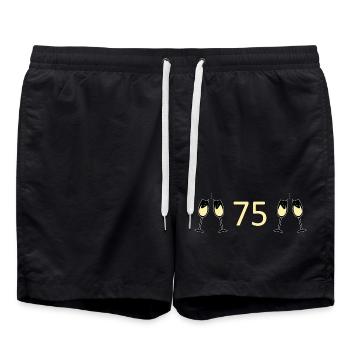 75e anniversaire 75e anniversaire 75 numéro 75 noir - Short de bain - noir - Devant - AI Model Male 185 light (185cm)