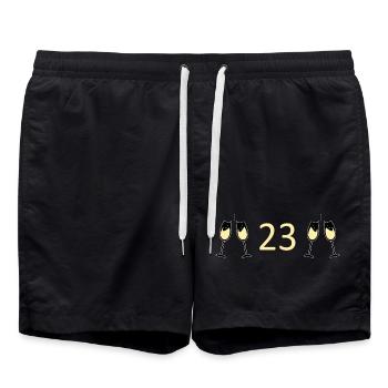 23e anniversaire 23 ans anniversaire 23 ans numéro 23 - Short de bain - noir - Devant - AI Model Male 185 light (185cm)