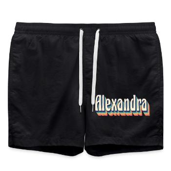 Alexandra t-shirt rétro vintage t-shirt cadeau - Short de bain - noir - Devant - AI Model Male 185 light (185cm)