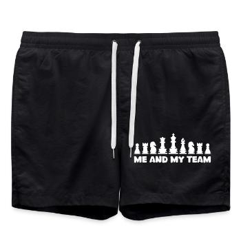 Schach coole Sprüche Team Schachfiguren Symbol - Badeshorts - Schwarz - Vorne - AI Model Male 185 light (185cm)