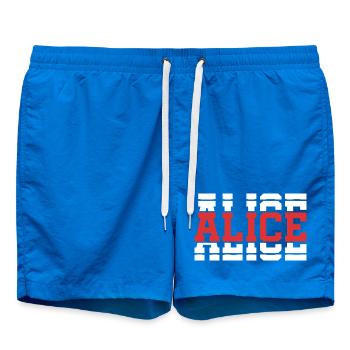 t-shirt Alice t-shirt gift idea stacked text - Swim Trunks - cobalt blue - Front