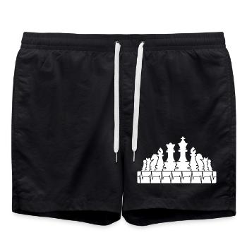 Heartbeat Échiquier Pièces d’échecs Symbole Logo - Short de bain - noir - Devant - AI Model Male 185 light (185cm)