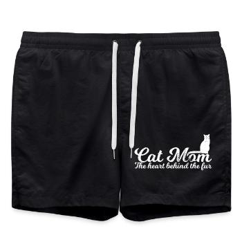 Mother cat - Swim Trunks - black - Front - AI Model Male 185 light (185cm)