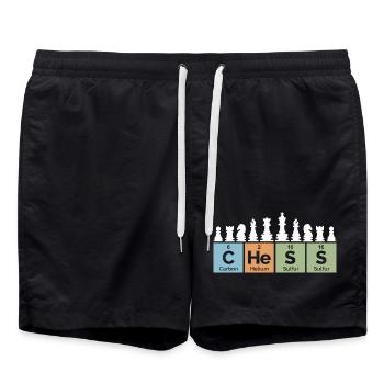 tableau périodique d’échecs rétro dictons cool vintage - Short de bain - noir - Devant - AI Model Male 185 light (185cm)