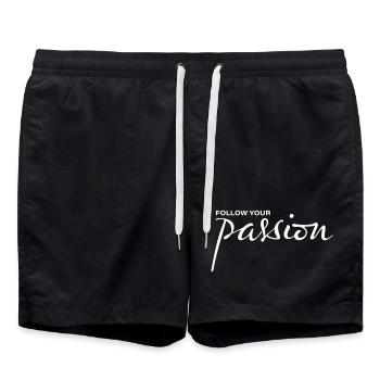 follow your passion - Badeshorts - Schwarz - Vorne - AI Model Male 185 light (185cm)