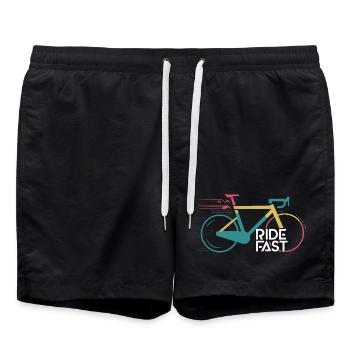 Lebendiges Speed Bike Druckdesign - Badeshorts - Schwarz - Vorne - AI Model Male 185 light (185cm)