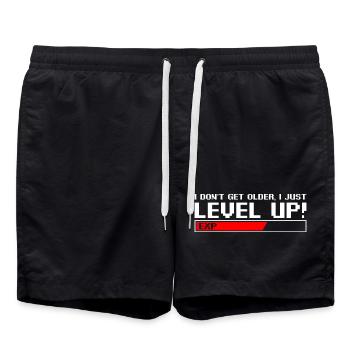 Retro Level Up Pixel T-Shirt - Badeshorts - Schwarz - Vorne - AI Model Male 185 light (185cm)