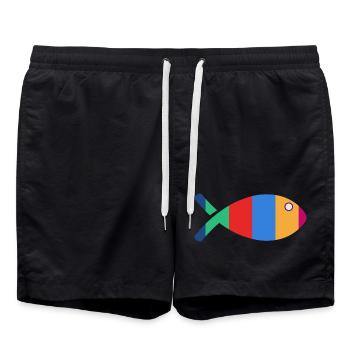 POISSON - Short de bain - noir - Devant - AI Model Male 185 light (185cm)