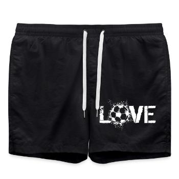Fußball Liebe Ball Explosion Spieler Verein Logo - Badeshorts - Schwarz - Vorne - AI Model Male 185 light (185cm)