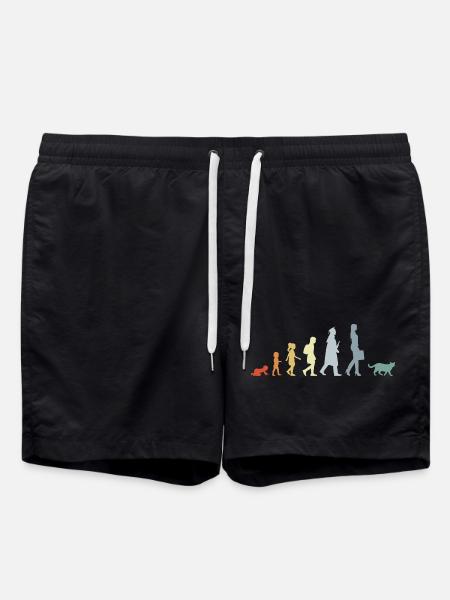 Evolution of a cat lover - Swim Trunks - black